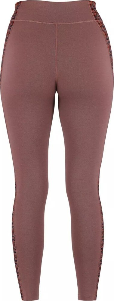 Leggins termoaktiv për goca Kari Traa Rose Light Pant HW, lesh Merino, bel i lart, roz roz me motive