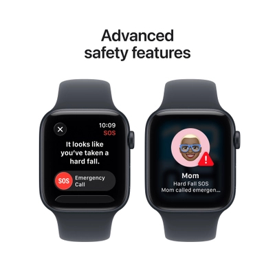 Apple Watch SE 3 GPS 40mm Midnight алуминиумско куќиште со Midnight Sport ремен, M/L