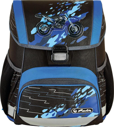 Çantë shkolle Herlitz Loop Camoucross, ergonomike, me elemente reflektuese, blu e zezë