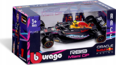Model makine Bburago Red Bull RB19, 1:43, Miami GP 2023, shumëngjyrësh