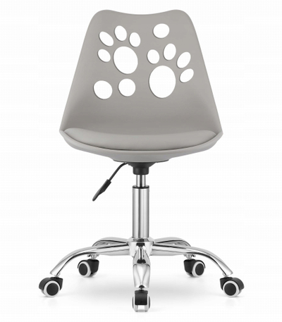 Karrige rrotulluese LEOBERT Swivel Chair Print, 61x41x52 cm, me jastëk lëkure sintetike, gri
