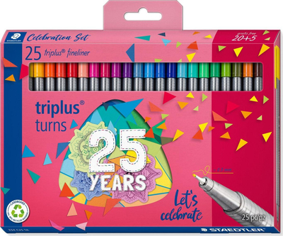 Set stilolapsa fineliner Staedtler Triplus Fineliner 334, 25 ngjyra