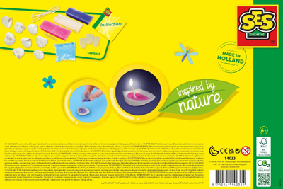 Set kreativ SES Creative Shell Candles 14033, qirinj me guaska, për fëmijë 6+