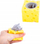 Lodër antistres Mouse Cheese Squishy, kub djathi 5x5x5 cm, me figurë brenda, e verdhë