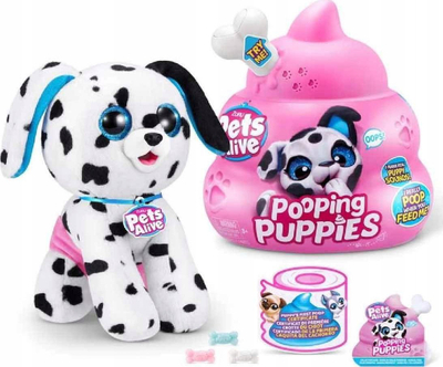 Pelush qenush Zuru Pets Alive Pooping Puppies, lodër interaktive me tinguj, vezë surprizë, shumëngjyrëshe
