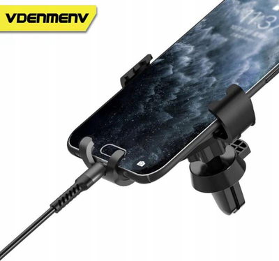 Set aksesorësh për makinë Denmen DH09, mbajtëse telefoni për grilë, kufje, e zezë