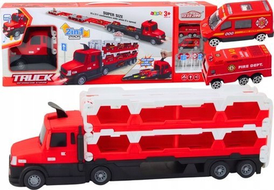 Lodër kamion garash LeanToys 2in1, pistë 2.1 m, drita dhe zë, shumëngjyrësh
