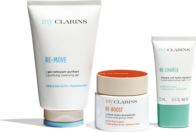 Set kujdesi fytyre Clarins My Clarins Hydration, Re-Move 125ml, Re-Boost 50ml, Re-Charge 15ml