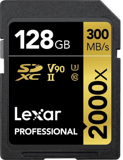 Kartë memorie Lexar Professional 2000x SDXC UHS-II, 128GB, 300MB/s, e zezë