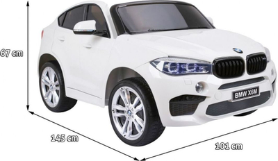Makinë elektrike për fëmijë BMW X6M XXL, 2 vende, telekomandë prindi, e bardhë