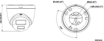 Kamerë IP Hikvision DS-2CD1343G2-LIUF, 4 Mpx, lentë 2.8 mm, e bardhë