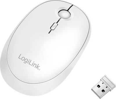 Mouse LogiLink ID0205, wireless RF dhe Bluetooth, 1600 DPI, i bardhë