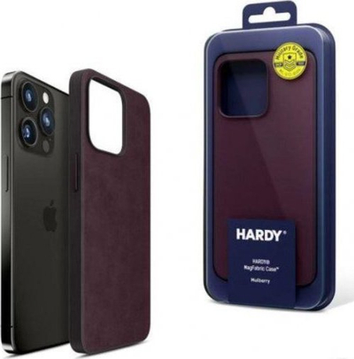 Këllëf telefoni 3mk Hardy MagFabric për iPhone 15 Pro, stof, me magnet, vjollcë