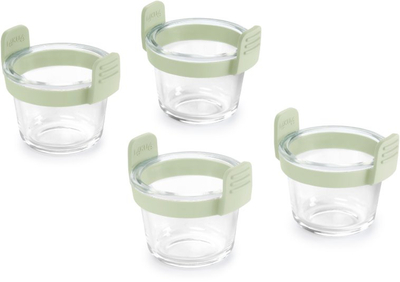 Gotat për air fryer Lékué Mini, set 4 copë, qelq borosilikat, transparente