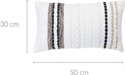 Jastëk dekorativ Home &amp; Styling Collection Stripe, 50 x 30 cm, pambuk, i bardhë me vija