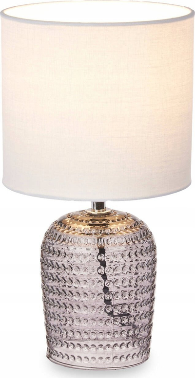 Lampë tavoline Giftdecor Dots, bazë qelqi, 16.5 cm, gri