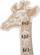 Tabelë lartësie dekorative Feeby Giraffe, MDF, 140 cm, bezhë