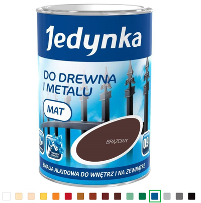 Bojë për dru dhe metal Jedynka, 0.9L, me shkëlqim, blu