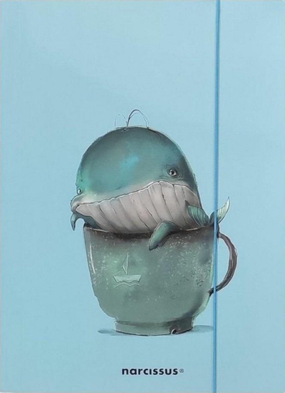 Folder A4+ me gomë Narcissus CUTE Whale, karton i qëndrueshëm, dizajn me balenë, shumëngjyrësh