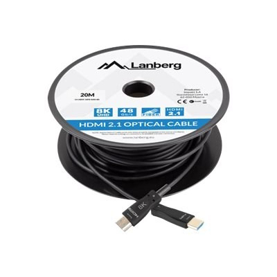 Kabllo HDMI Lanberg CA-HDMI-30FB-0800-BK, 80m, HDMI 2.1 8K, e zezë