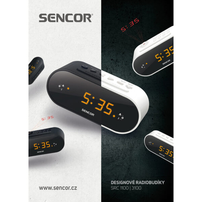 Orë me radio Sencor SRC 1100 W, e bardhë