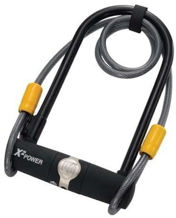 Bravë biçiklete OnGuard 5801 U-Lock, kabllo çeliku, e zezë