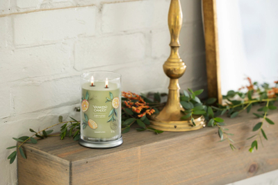 Qiri Yankee Candle Sage &amp; Citrus Signature Large Tumbler, 567g, me aromë barishte e agrume, jeshil