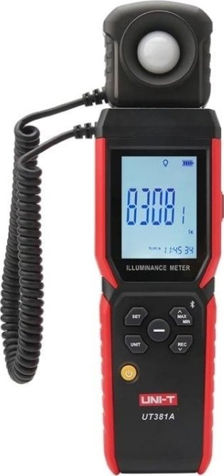 Matës drite UNI-T UT381A, dixhital, 400000 lx, i kuq me të zi