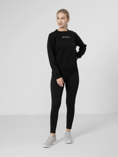 Женски спортски хеланки 4F H4Z22 LEG010, висок струк, slim fit, црни