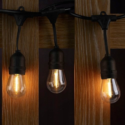 Drita dekorative Light String LG1000020, 20 LED, 12.5 m, kabëll i zi, dritë e bardhë e ngrohtë