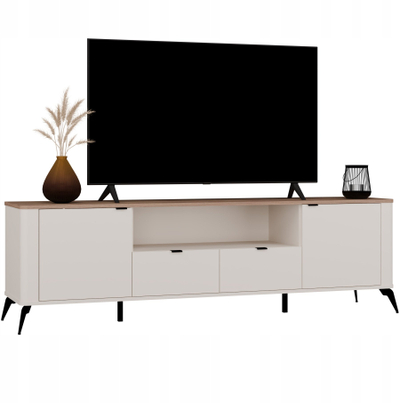Komodë TV Cordoba 2S2S, 2 dyer 2 sirtarë, Kashmir beige Castello oak