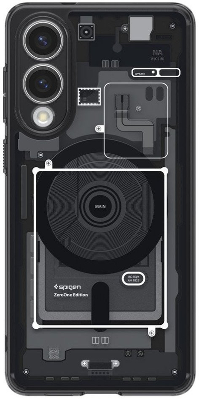 Kapak telefoni Spigen Ultra Hybrid MagSafe Zero One, për Samsung Galaxy S25 Edge, transparent, i zi