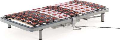 Bazë krevati elektrike Eu Single Bed Base 3ft, metalike, me lamela druri panje, gri
