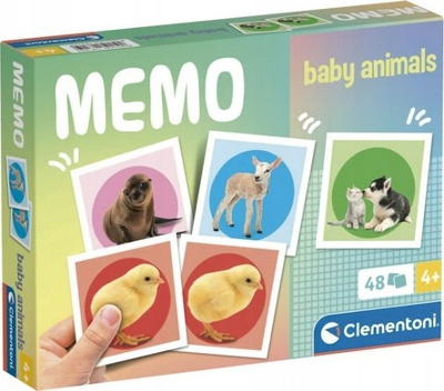 Lojë memo Clementoni Memo Noli Animals 18315, 48 kartela, për fëmijë, shumëngjyrëshe