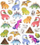 Ngjitësa me dinozaurë Dalprint Dinosaur Stickers, 38 copë, shumëngjyrëshe, me efekt të artë