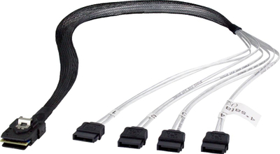 Kabllo e brendshme FANTEC SAS, Mini SAS SFF-8087 në 4x SATA, 70 cm, e zezë