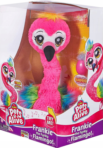 Lodër interaktive Pets Alive Frankie the Funky Flamingo, 40cm, me muzikë dhe vallëzim, rozë