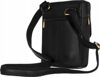 Çantë krahu PETERSON PTN-PR-100-NDM, lëkurë natyrale, 16.5x22cm, e zezë