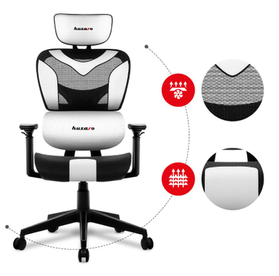 Karrige gaming Huzaro Combat 8.0, ergonomike, e bardhë
