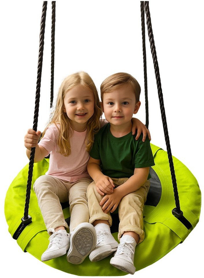 Shiuese kopshti Garden Swing Stork Nest, Ø60cm, për kalamaj, jeshile