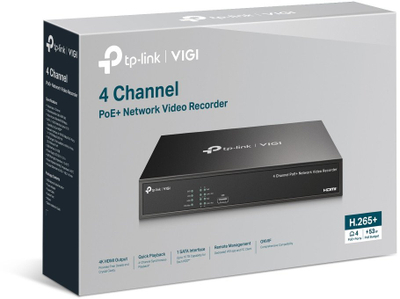 Video regjistrues rrjeti TP-Link Omada VIGI NVR1004H-4P-2TB, 4 kanale PoE, 2TB, i zi