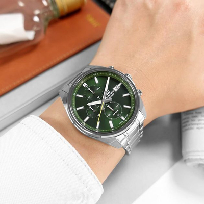 Orë për meshkuj Casio EFV-610D-3CVUEF, e argjendtë/gjelbër