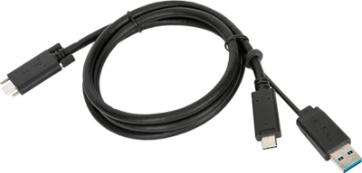 Kabllo USB Targus ACC1135GLX, USB C në USB C me adapter USB A, 1.8 m, e zezë
