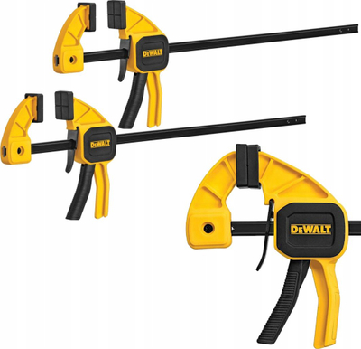 Shtrëngues automatik Dewalt Medium Trigger Clamp, 300mm, set 2 copë, i verdhë e zi