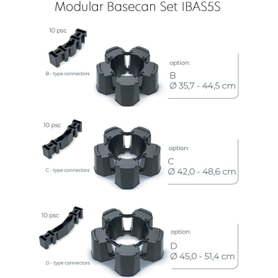 Bazë modulare për fuçi Basecan IBAS5S, plastike, për fuçi 35 51 cm, antracit