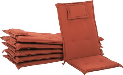 Set jastëkësh për karriget e kopshtit TOSCANA, 6 copë, 50 x 70 cm, të kuqe të errëta
