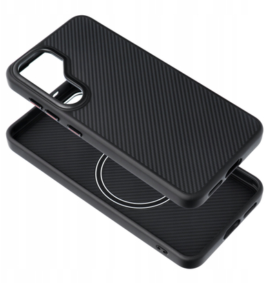 Маска за телефон Samsung Carbon Elite Mag Cover за Galaxy S25, MagSafe, црна