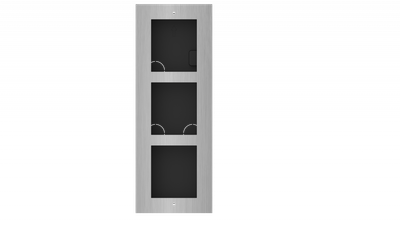 Kuti e fshehtë për interfon Hikvision DS-KD-ACF3/S, për 3 module, inox plastike, e argjendtë