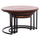 Set 3 tavolina “Obi” acacia + metal 78×78×47 cm (HM9255), zezë