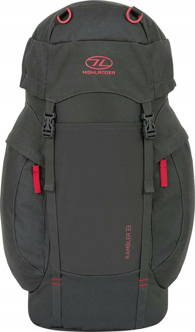 Çantë shpine për hiking Highlander, 33 L, e zezë